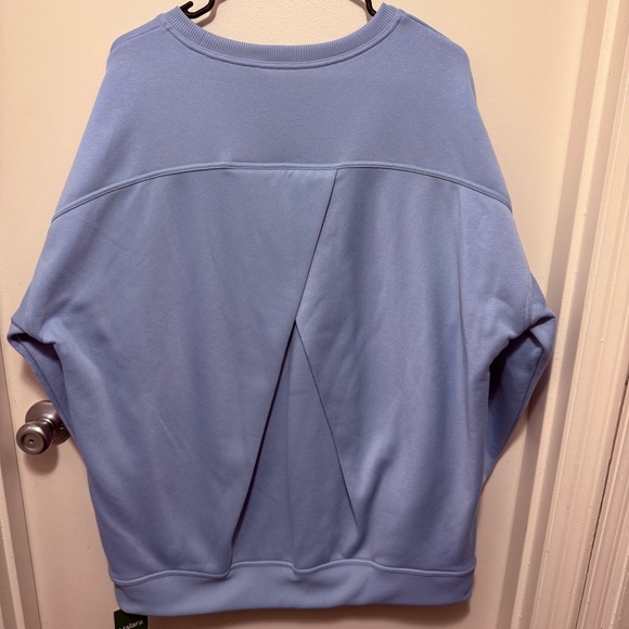 HALARA Light Blue Women's Oversized Crewneck Split Back Detail (L) - Picture 5 of 5